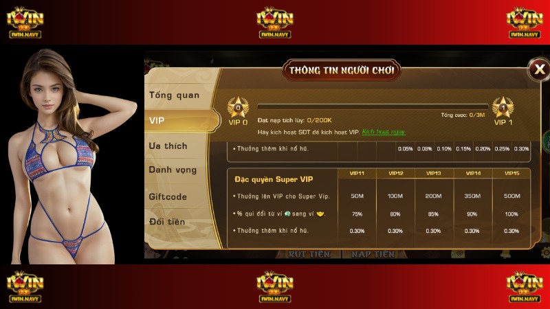 Chi tiết khuyến mãi thăng cấp VIP tại game bài iWin