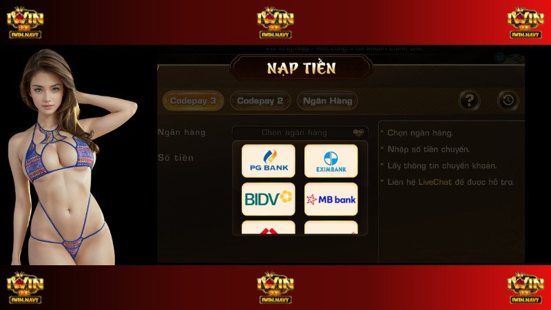 Nạp tiền qua ngân hàng tại iWin