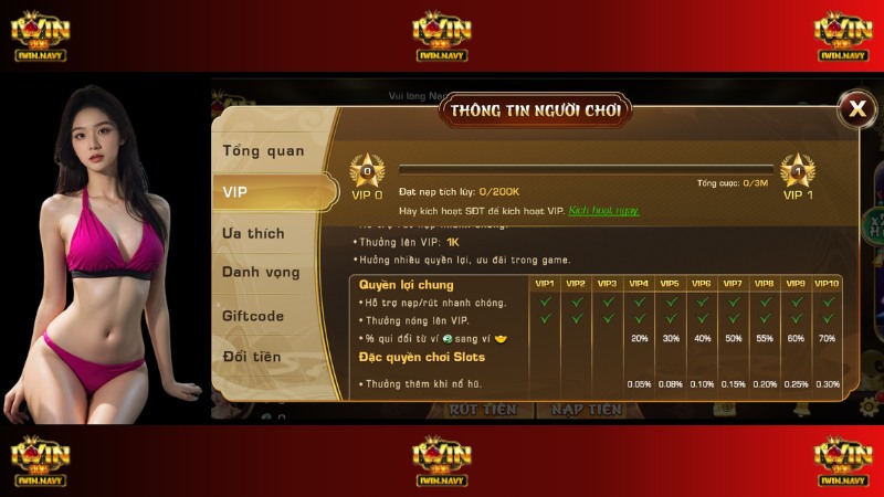 Chi tiết khuyến mãi thăng cấp VIP tại game bài iWin